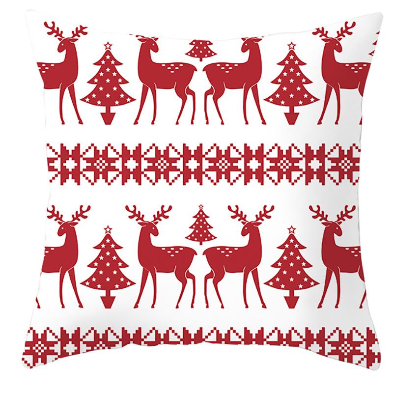 Christmas Elk Pillow Cover Home Gift Cushion Cover Fabric Sofa Pillow Cover