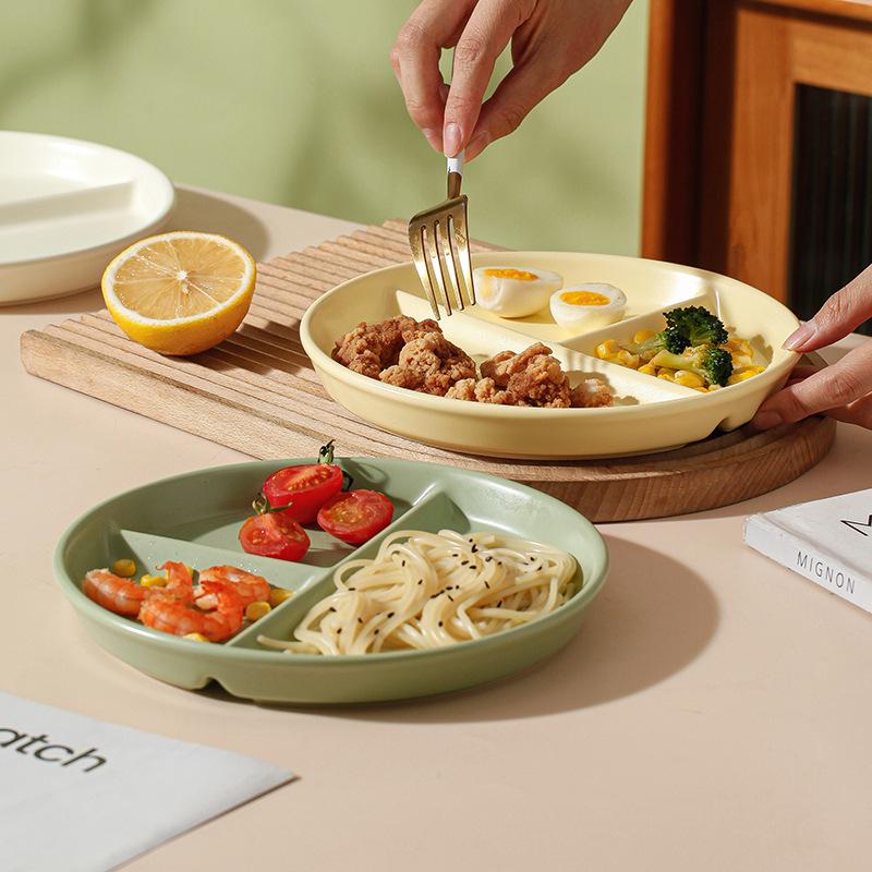 Round Split Plate Food Plate Fruit Salad Plate Dishes Ceramic Plate Ceramic Plate Dessert Plate Trinket Dish