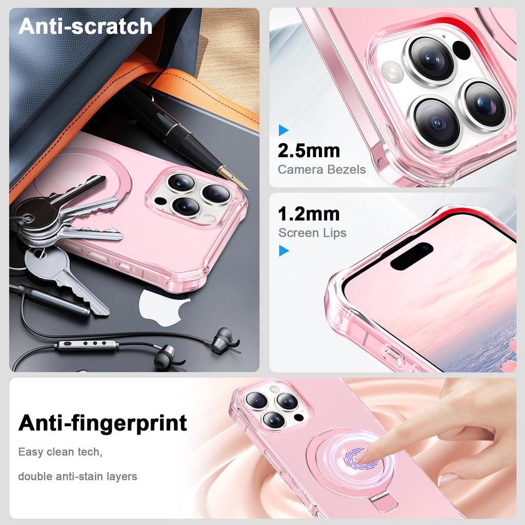 For iPhone 16 Pro Max Case Small Wavy Edge Compatible with MagSafe Frosted Anti-Drop PC+TPU Phone Cover