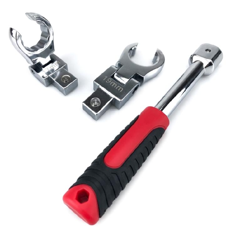 Flex Head Ratchet Wrenches Set, Tool Gear Metric Tubing Large Angle Tool Set