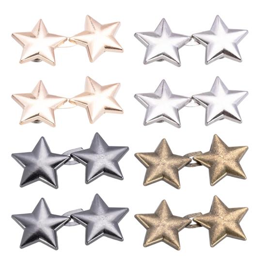 2 Pairs Pants Waist Tightener for Loose Jeans Alloy Star Jean Waist Pin No Sew Detachable Waist Buckle Button Pins for Women Jeans Skirts Trousers