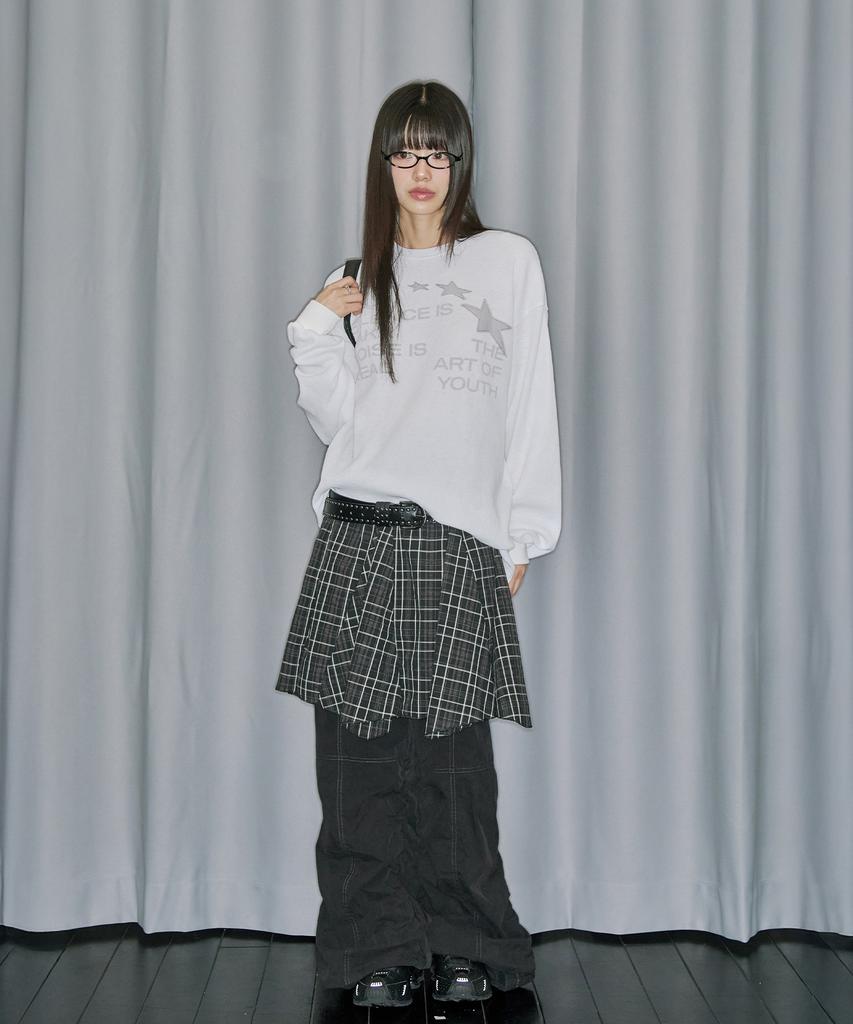 ODDSTUDIO Star Applique Waffle Long Sleeve - Off White