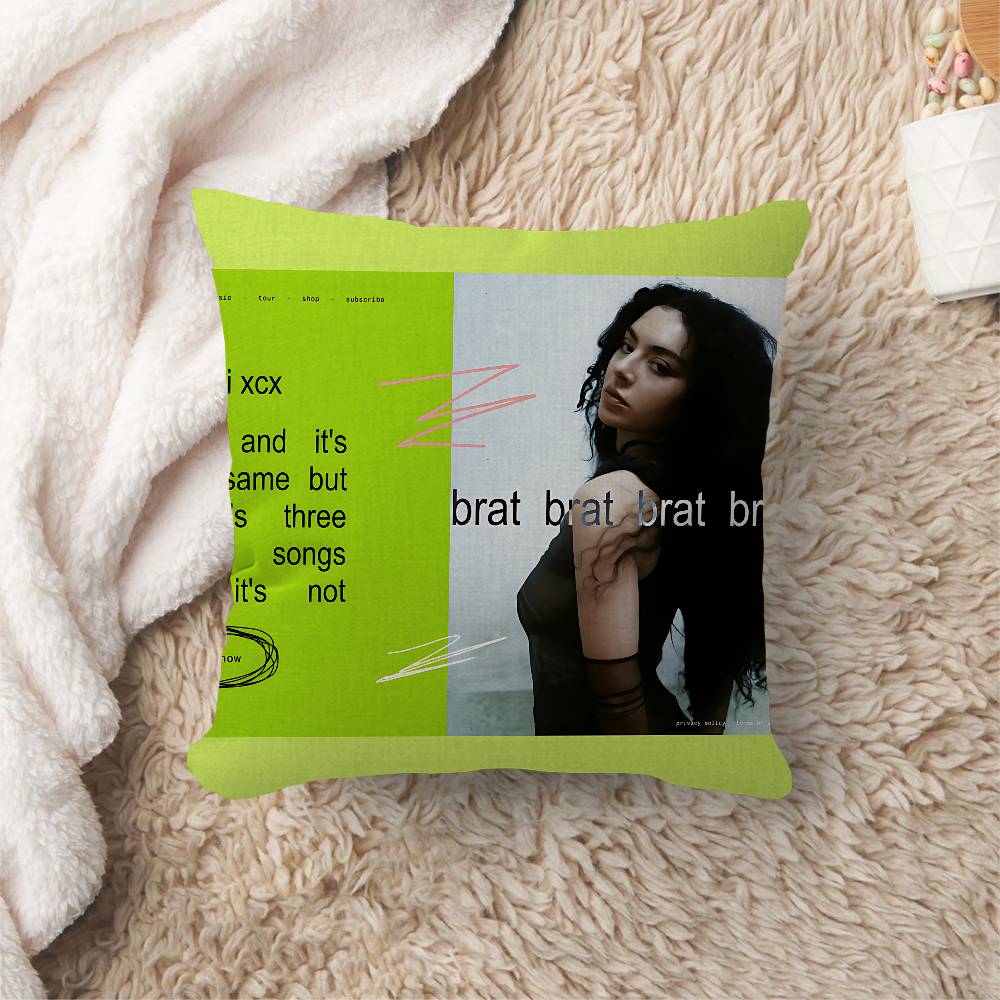 Singer C-Charli X-Xcx B-Brat Lucky Dragon Pillow Cover Sofa Cushion Cover Home Room Decoration Children Gift