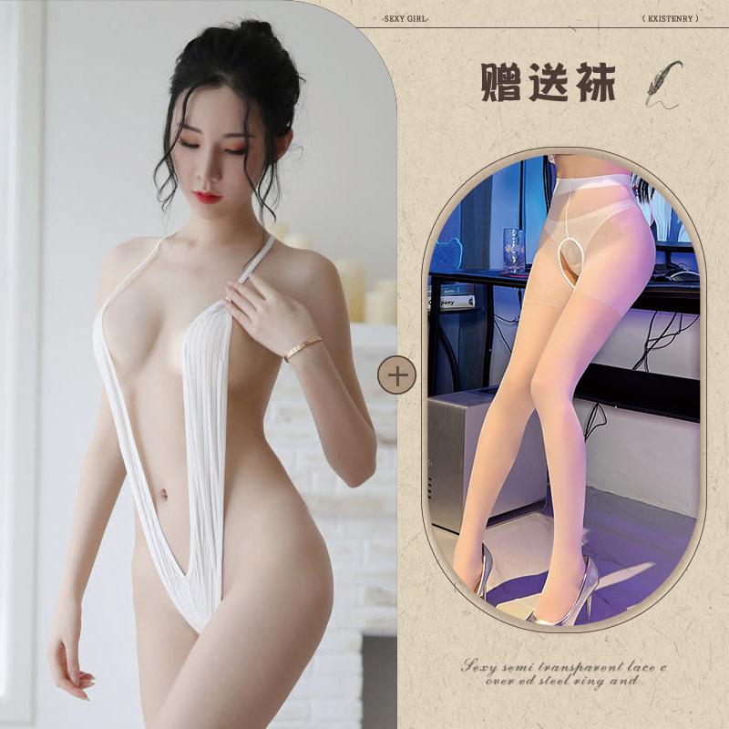 Underwear European and American Vertical Sling Swimsuit Sexy Backless Lace-up One-piece Three-point Bunny Trend Cosplay