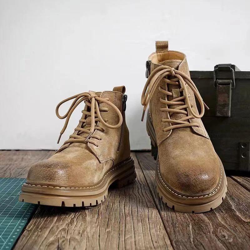 Men's American retro Martin boots Men's 2025 new autumn and winter British style tooling boots Men's platform versatile leather shoes