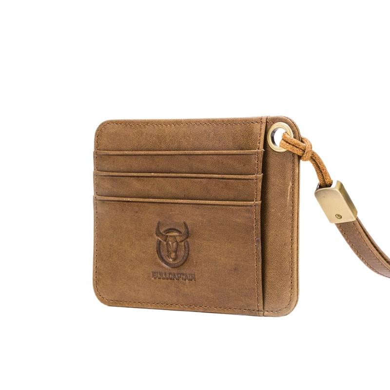 Men's card bag made of 100% genuine leather with multiple card slots, business card holder, bank credit card holder