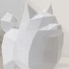 Geometric Low-Poly Dog Statue, 3D Printed Mini Dog Ornament, White Cute Puppy Figurine, Modern Desktop Decoration for Home Office Gift Ideas