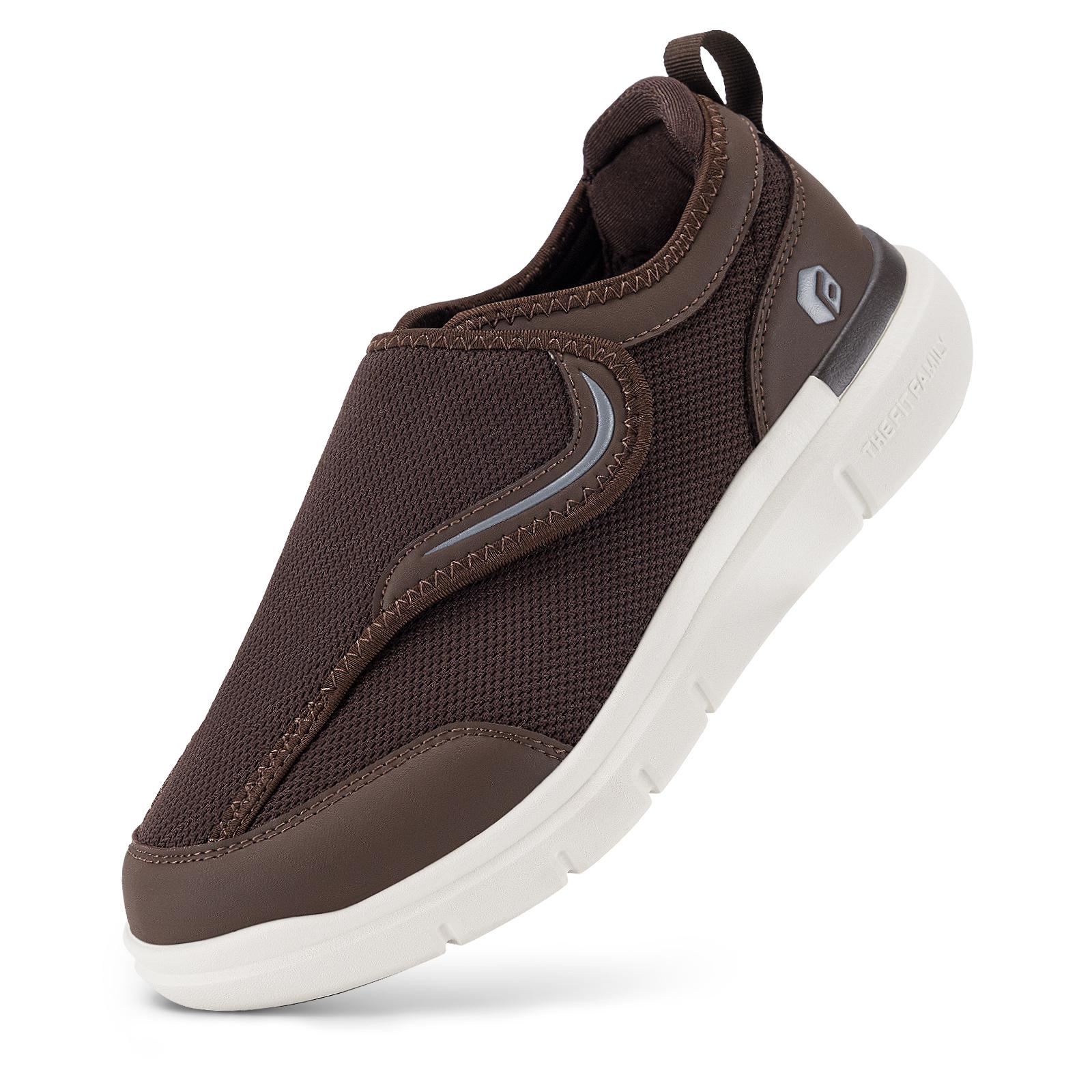 

Мужская диабетическая обувь FitVille очень широкая для пожилых ортопедических ног, отечная, регулируемая обувь для ходьбы, облегчение боли в ногах у пожилых 40 коричневый