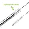 10.5 Inch Stainless Steel Straws Replacement for Starbucks Cold Cup Venti 24 Oz, 6 PCS Straight Reble Metal Straw with Cleaning Brush, 10.5" X 0.31"