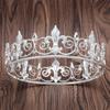 European Baroque Gold Rhinestone Bride Crown with Gunpoint Design