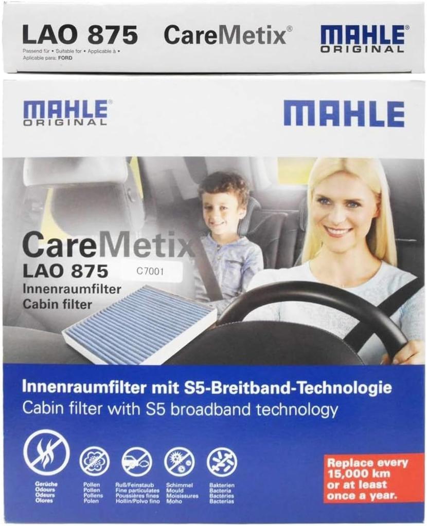 Filtru de Aer Condiționat Mahle, Deodorizant și Antibacterian, pentru Volvo V40 T2 și Alte Vehicule, 255mm Lungime x 200mm Lățime x 35mm Înălțime, LAO 875