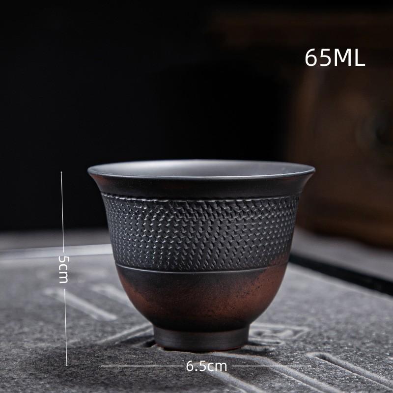Retro Carving Teacups High-end Ceramic Tea Set Cups Purple Pottery Kung Fu Tea Cup Ceramics Teaware Cup for Tea Small Teacup