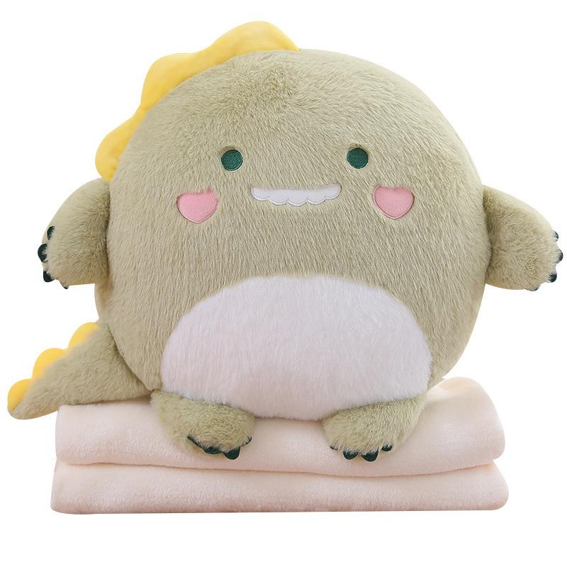 Cartoon Animal Pillow Blanket Pig Thing Smoothly Pillow Three-In-One Air Conditioner Blanket Office Dinosaur Koala Waist Cushion