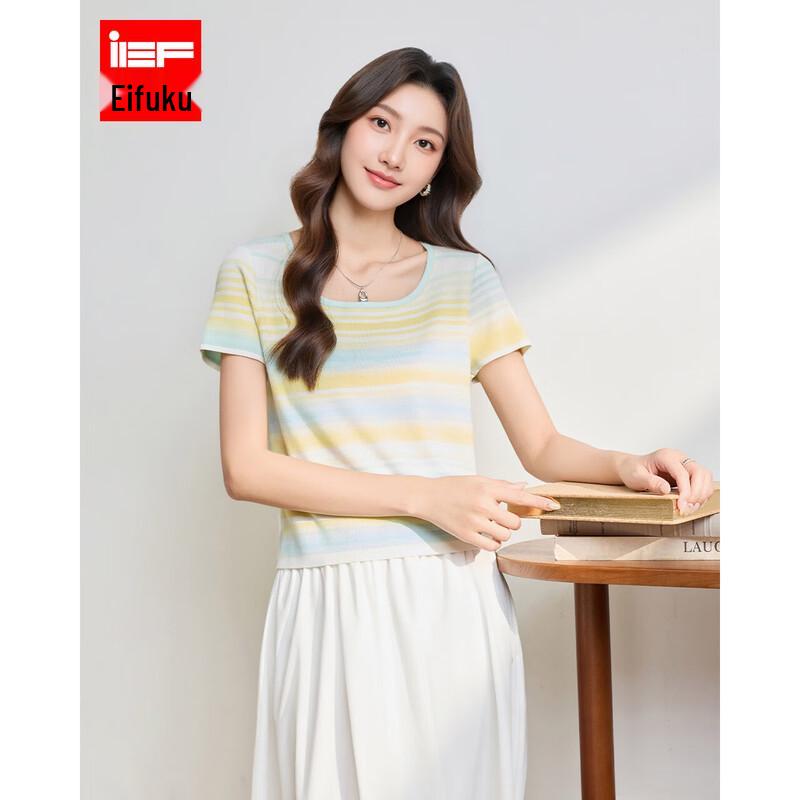 IEF 2026 Summer Striped Knit Top One Size
