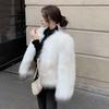 Women's Faux Fur Jacket Autumn Winter Warm Loose Plush Coat Casual Female Furry Cardigan for Street Office Date