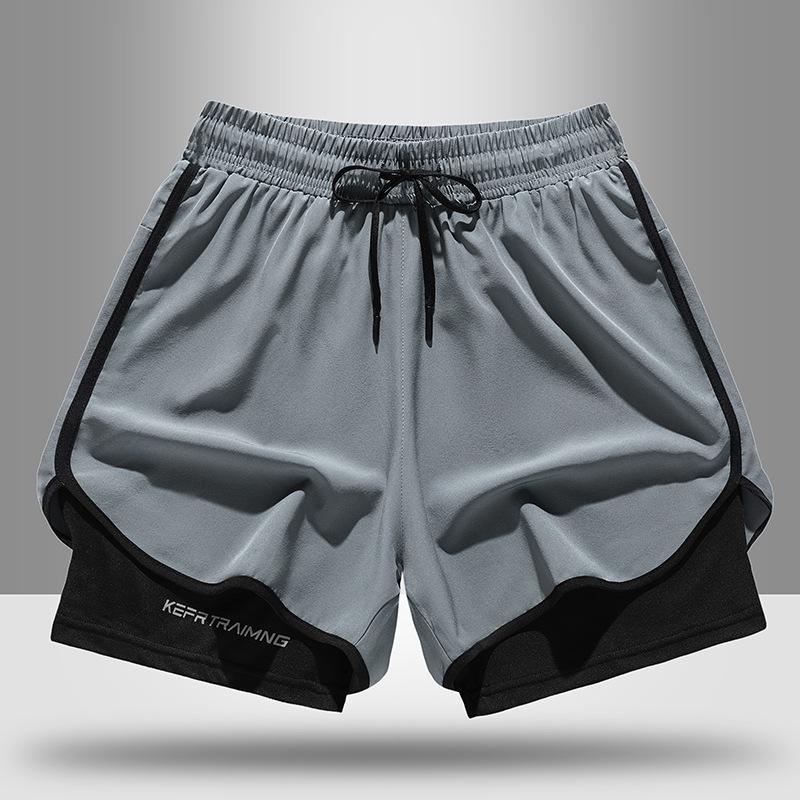 Unisex Schnelltrocknende Zweiteilige Liner-Shorts für Sommer-Laufen, Basketball und Fitness