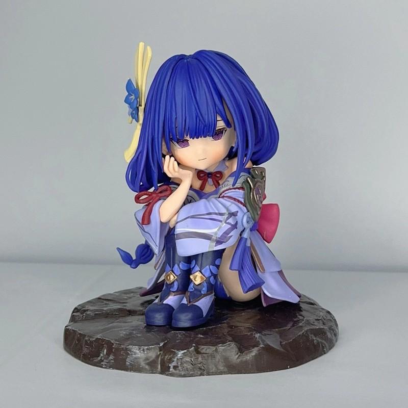 14cm Qversion Raiden Shogun GK Figur Anime Statue Niedliches Modell Auto Armaturenbrett Schreibtisch Ornament Sammlerstück Spielzeug Geschenk Für Anime Fans