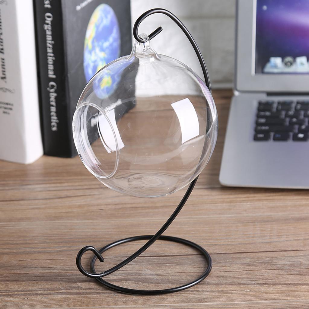 Hanging Glass Vase Large Terrarium with Frame for Air Plants Succulent Planters