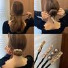 Set of 4 Hair Bun Makers, Artificial Pearl Decorative Hair Clips, Floral Headbands, Hairstyle Additions, Suitable for Women And Everyday Use