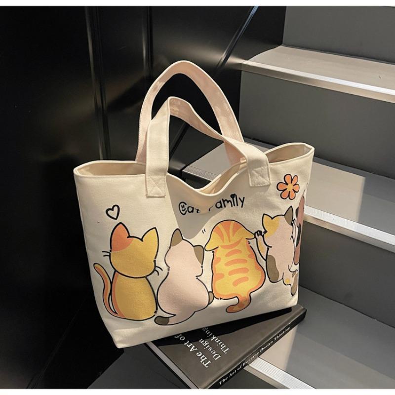 Popular large-capacity tote bag women's new literary canvas bag student class shoulder bag
