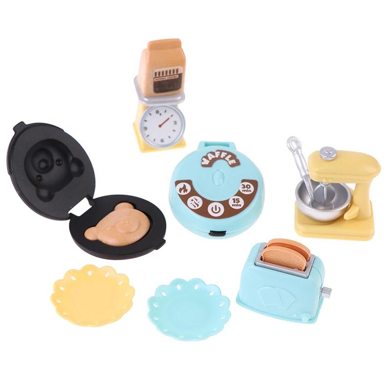 112 Dollhouse Miniature Diy Kitchen Set Bread Machine Blender Electronic Scales Model Furniture Kitchen Accessories Kids Toys