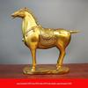 Pure Brass Tang Horse Figurine - Zodiac Success Mascot for Office & Home Decor.