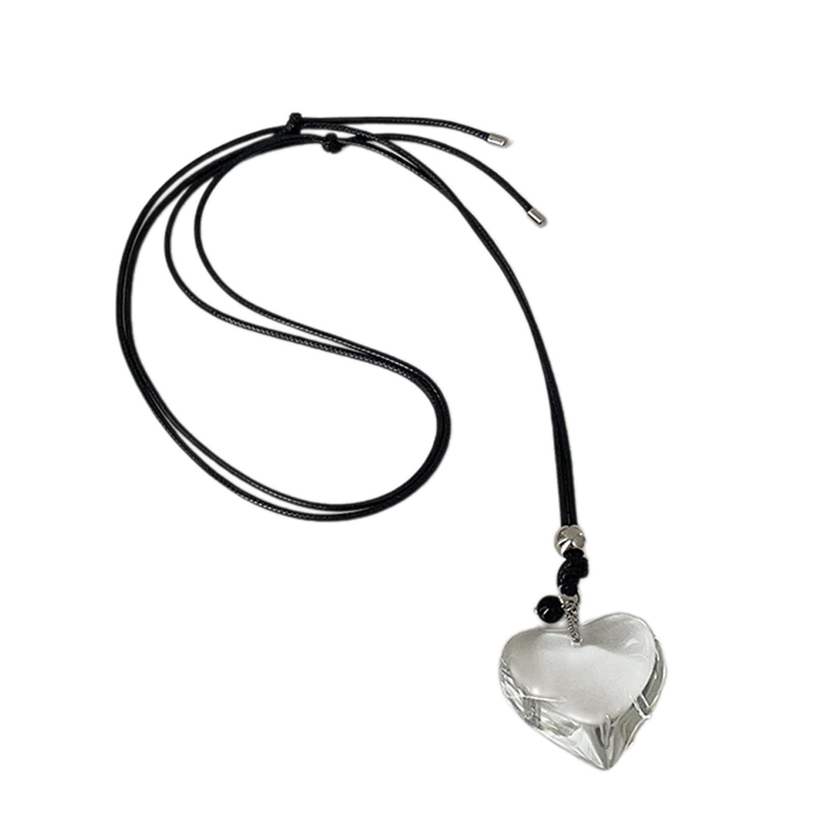 

Модное ожерелье с подвеской в виде сердца любви с лентой, трендовый ювелирный аксессуар для девушек-подростков, женщин, дам для повседневной носки