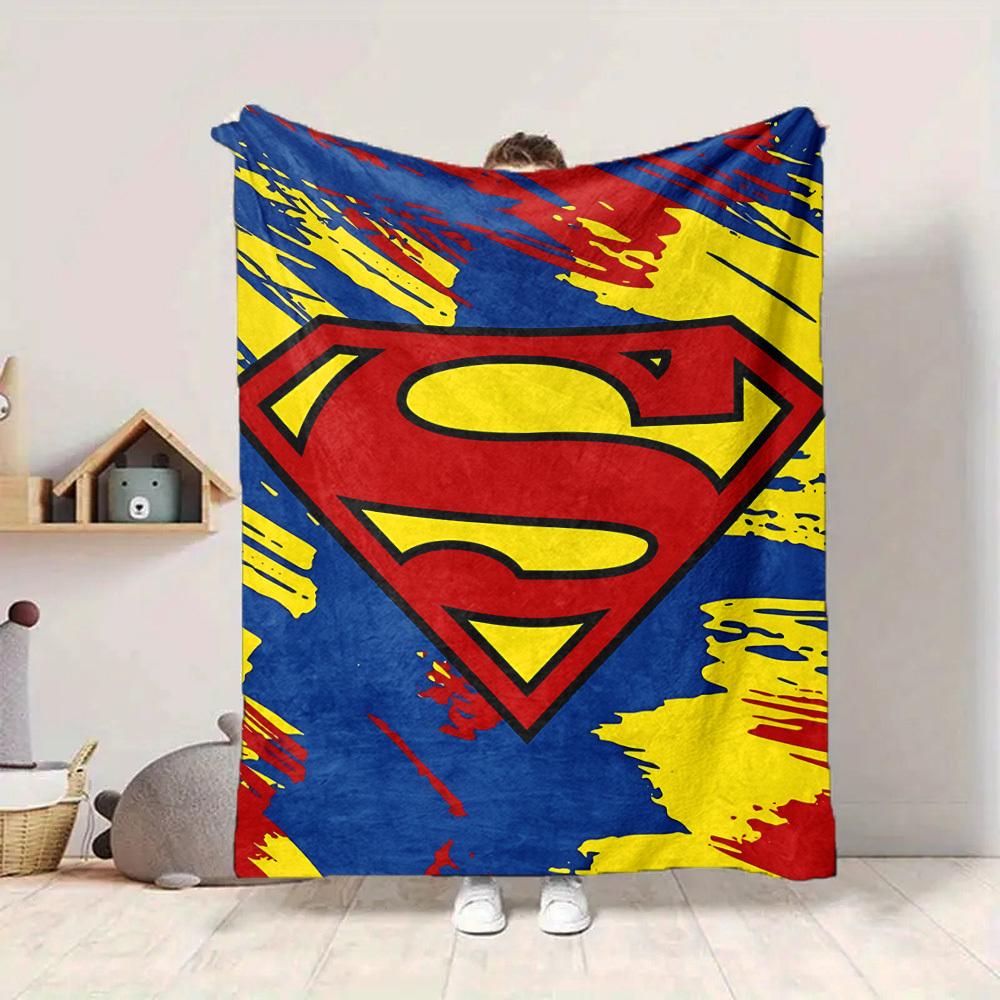 1pc Superman, Logo Blanket Polyester Fiber, All Season Comfort for Sofa, Bed, Office, Car, Camping Ideal Home Decor & Gift, Office Comfort