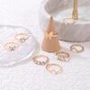 Gold Retro Punk Vintage Ring Set 8 Stück Klassische Kristalle