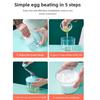 Semi-Automatic Rotating Egg Beater 304 Stainless Steel Hand Press Whisk for Cream Egg Foam Baking