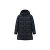 Solid Color Logo Print Pattern Hidden Zipper Hooded Down Jacket Men Outerwear Black 152317911-2