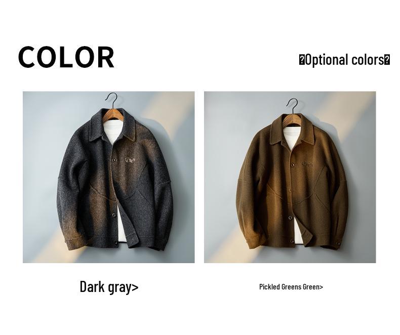 Men's 2025 Autumn/Winter Woolen Coat - New Lapel Wool Jacket, High-End Feel, Loose Fit.