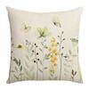 New Summer Throw Pillow Cover with Floral Letter Print Linen Throw Pillow Decoration Sofa Back Throw Pillow Cover