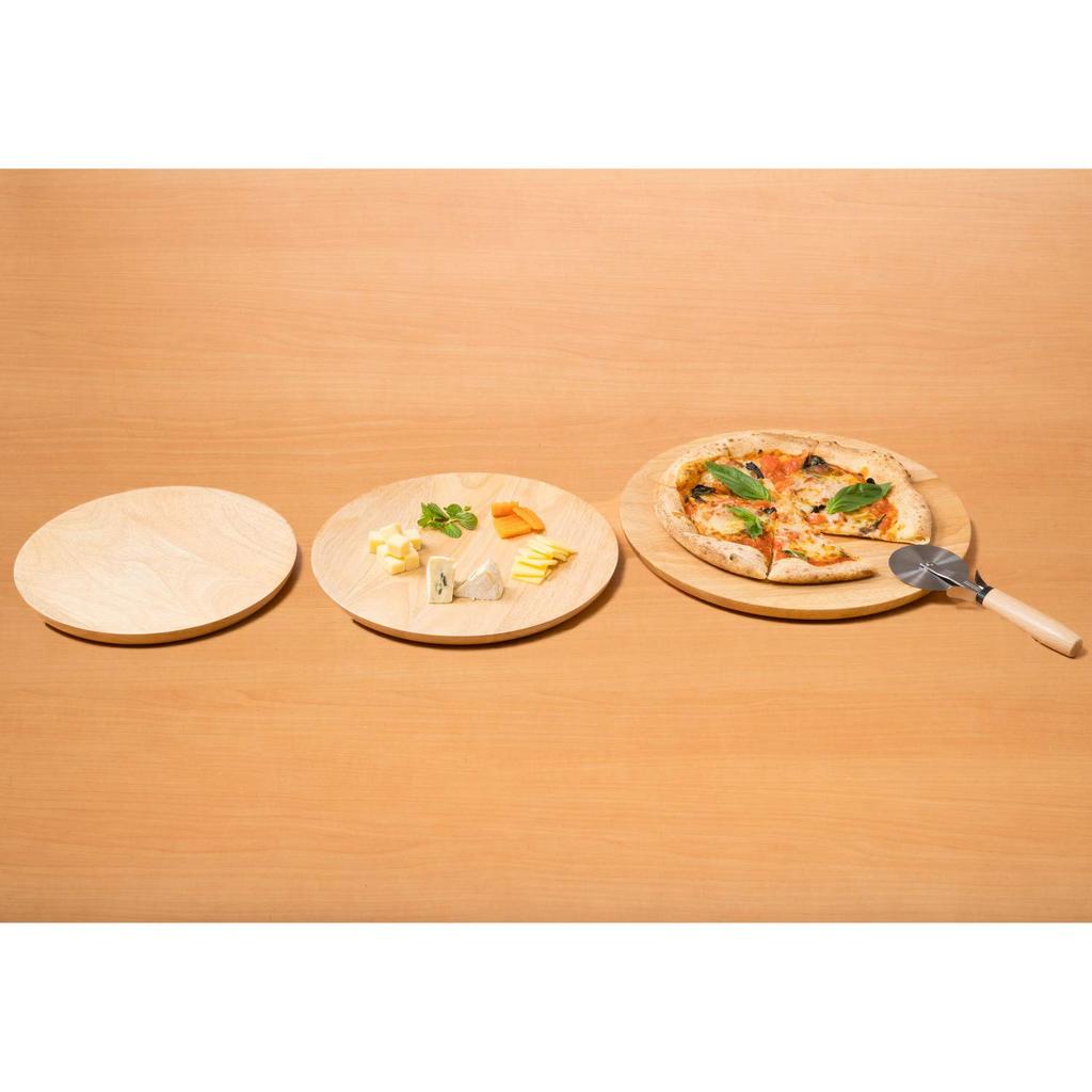 Swanson Trading Co., Ltd. Rubberwood Pizza Plate 330 Natural PZ-203