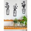 3 stycken blomväggkonst i metall, järnvaskväggskulptur för heminredning, modern minimalistisk design, rostskyddad för kök, vardagsrum, badrum, arbetsrum