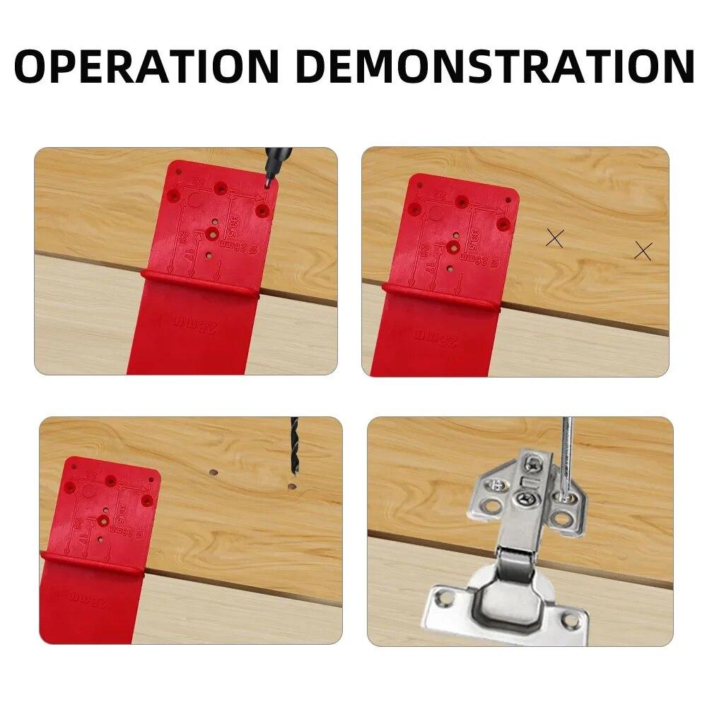 Hinge Hole Drilling Guide Positioning Mark Template 26/35/40mm Hing Installation Jig Door Cabinet Hinge Hole Locator Woodworking