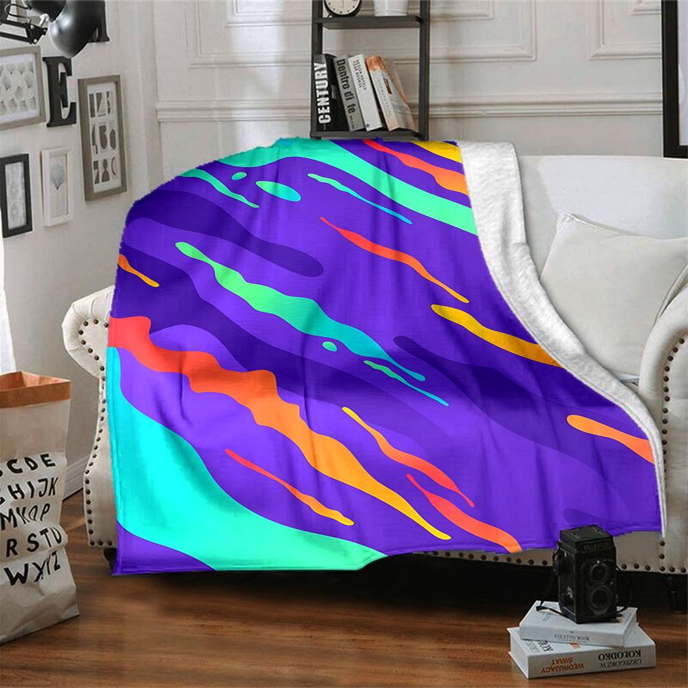 1pc Colorful Flow Pattern Blanket Warm, Cozy, And Soft, Suitable for Sofas, Beds, Cars, And Office Use.Perfect for Camping And Travel, Making It a Gre