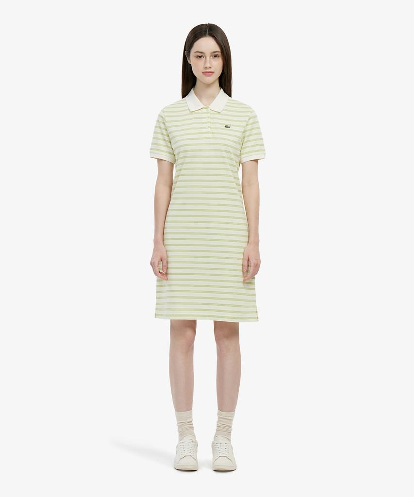 Lacoste Women'S Multistripe Rugby Polo Dress Ef800E-56G Uyb