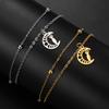 LIKGREAT Classic Crescent Triple Moon Goddess Bracelets Stainless Steel Wicca Hecate Fertility Amulet Jewelry Lucky Women Gifts