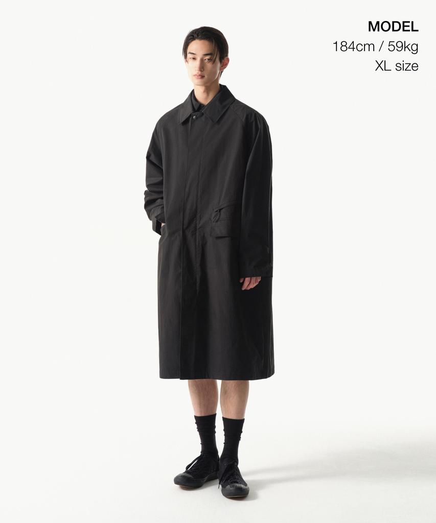 Musinsa Standard [City Leisure] Cn Oversized Balmacaan Trench Coat [Black]