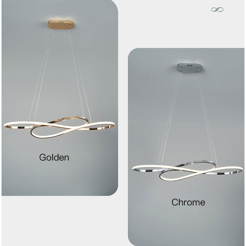 Modern LED Pendant Lamp For Dining Room Kitchen Living Room Bedroom Chandelier Gold Luster Curve Design Suspension Lights