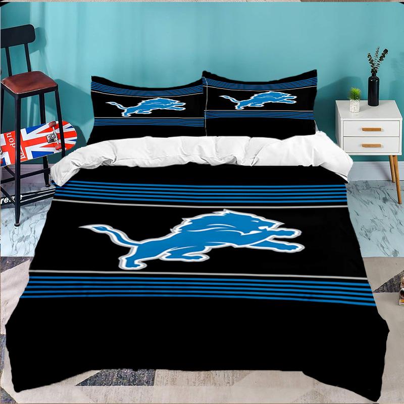 Detroit Team Spirit 3pcs Bedding Set,Including 1pc Duvet Cover And 2pcs Pillowcases Perfect Gift for Christmas,Ideal for Bedroom, Dormitory