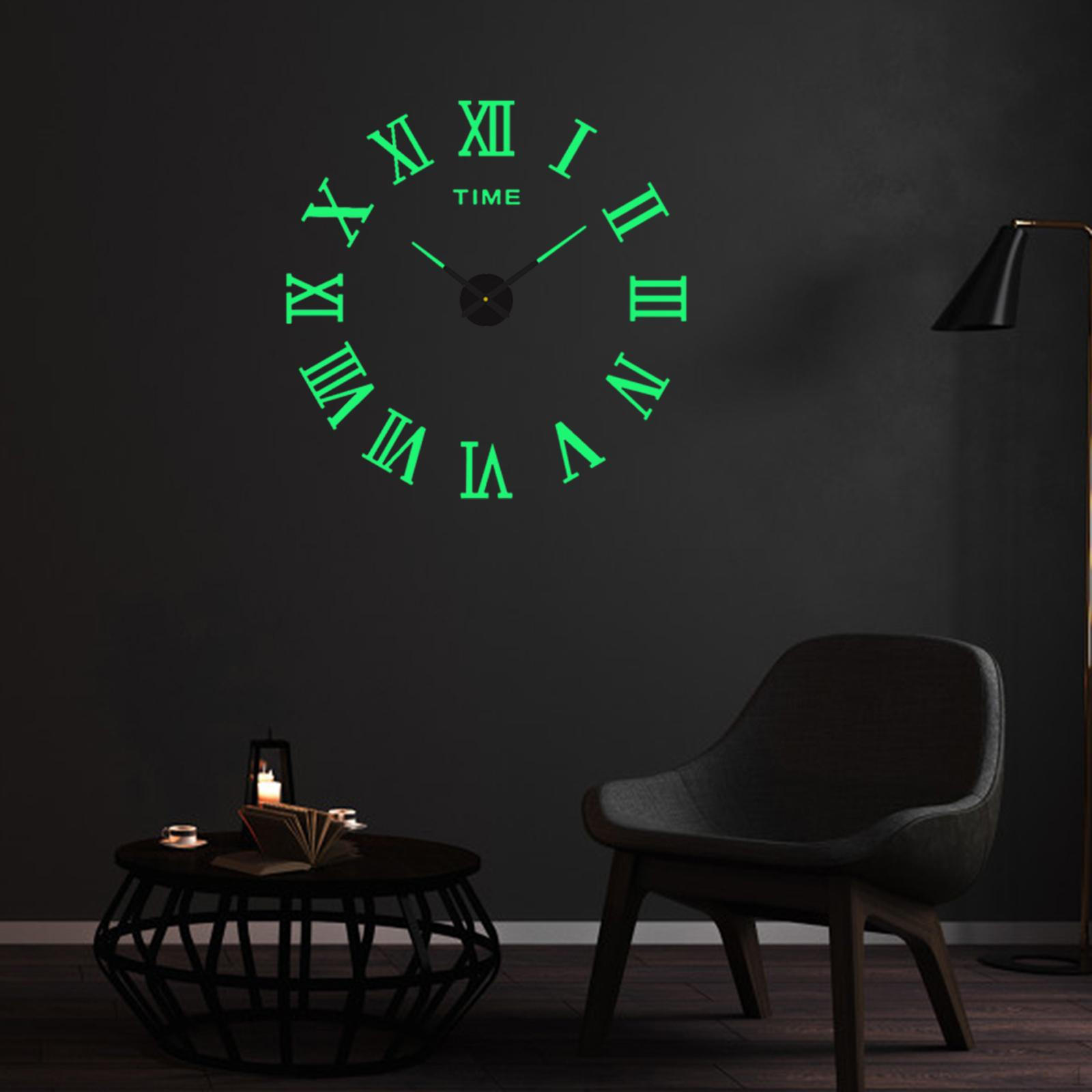 

Modern Luminous Frameless Wall Clock Stickers, Large Sticker, Silent Creative Decorative for