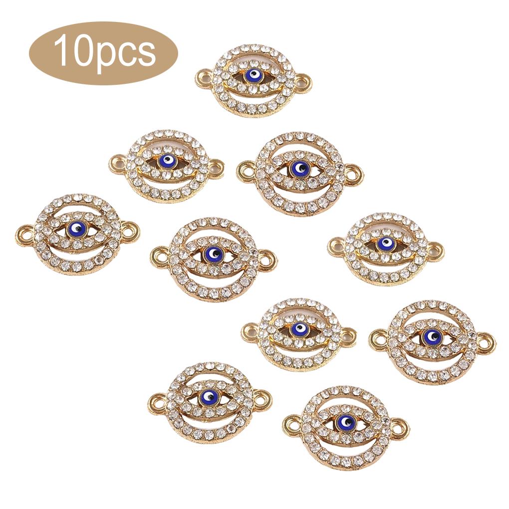 10 Pieces Eye Pendant Charm Round Hole Connector Handmade Mini Hanging Decor Women Keychain Jewelry Making Accessories