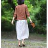 Literary Cotton Linen Split Skirt Women Single Breasted Midi A-Line Skirts Vintage Asymmetric Skirts Slimming