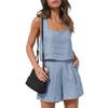 Summer Women's Comfortable Casual Set - Linen Shorts and Sleeveless Top