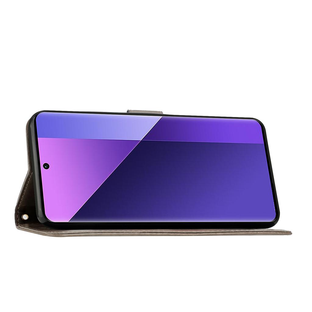 Dla Oppo Reno14 F 5G Skórzane etui portfelowe Etui na telefon z nadrukiem motyla i kwiatów ze smyczą