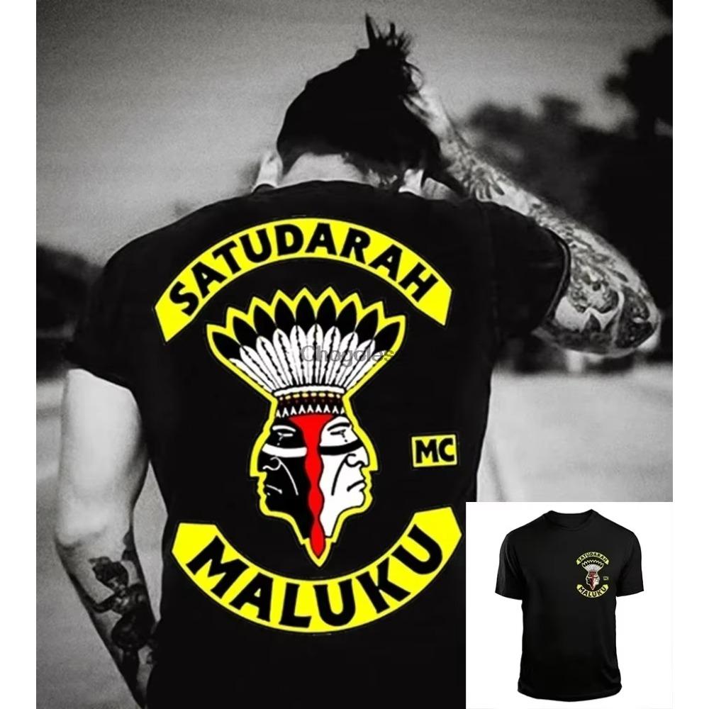2024 Street Fashion Adult Mens Cool Printed T Shirt Satudarah Mc World Maluku Motorcycle Mens T-shirt