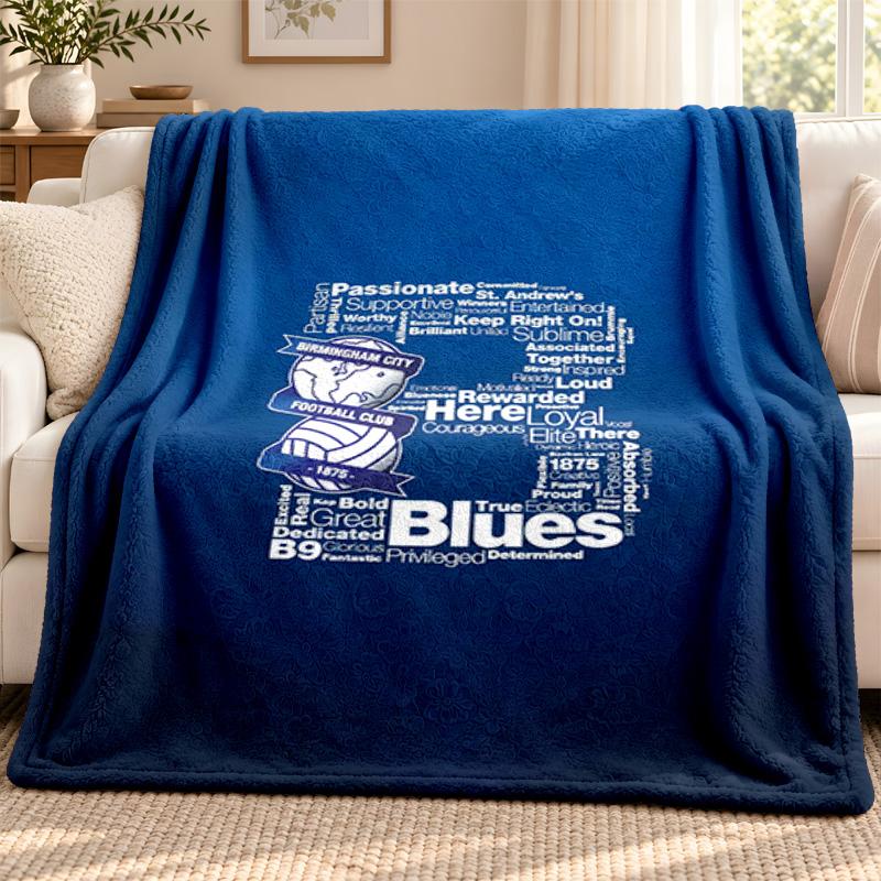 Birmingham City FC blanket Flannel Blanket Soft Cozy Plush Throw for Sofa Bed Lightweight Home Decoration Outdoor camping