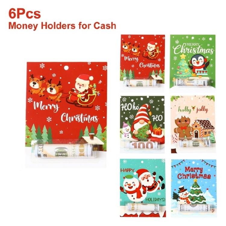 Christmas Greeting Card With Santa Money Pocket Foldable Design for Holiday Surprises
